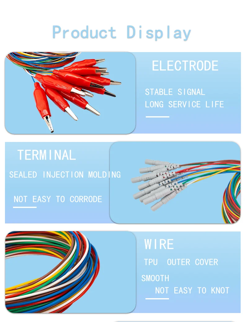 EEG Large Alligator Clip Lead Wire - Tenocom