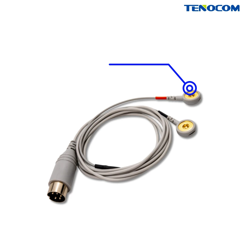 5-pin DIN to Pair Button Electrode Cable - Tenocom