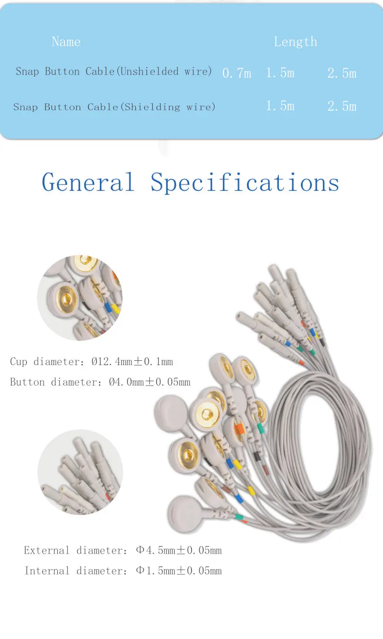 Button Electrode Wire (Shielded) - Tenocom Electro