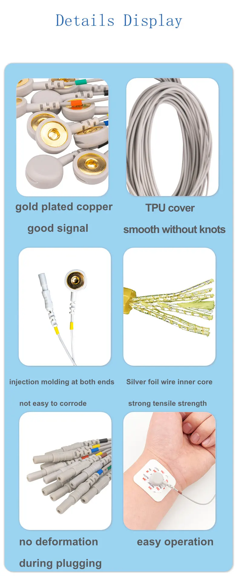 Button Electrode Wire (Shielded) - Tenocom Electro